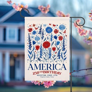 America 250th Birthday Garden Flag, Patriotic Yard Decor, Celebrating Independence, Outdoor Decorative Flag, 4th of July Decor