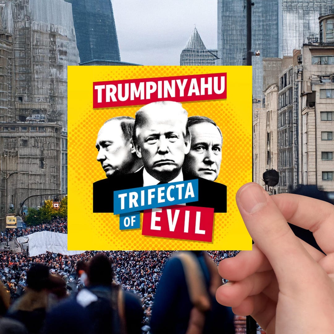 Trumpinyahu Anti War Protest Decal, Political Statement Bumper Sticker ...