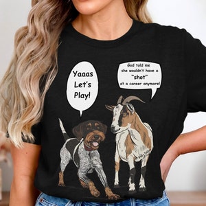 Camiseta de Kristi Noem "Dispara a Cachorros", Abolición del Servicio de Inspección de Hielo (ICE), Caricatura Divertida de Perro y Cabra, Humor Sátira Política, Oda al Cricket, Camiseta "Cachorros" de SD