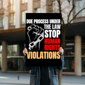 Stop Human Rights Violations, Hands Off Our Democracy, Foam Board Sign, Protest Sign For March, Anti Trump, Anti Musk, Political Rally Art