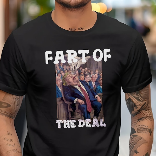 Funny Trump Fart Design - Odor In Court, The Fart Of The Deal T-Shirt, Defendant Donald Trump Sleeping In The Courtroom Gag Order Shirt