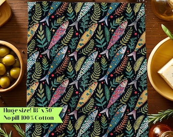 Funny Subtle F Trump Matisse Fauvism Inspired Sardines Tea Towels, Anti Trump Mother's Day, Kitchen Decor, Progressive Housewarming Gift