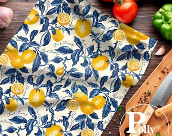 Subtle F Trump Vintage Mediterranean Lemons Tea Towels, Progressive Anti Donald Trump Kitchen, Liberal Democrat Housewarming Gift, Mature