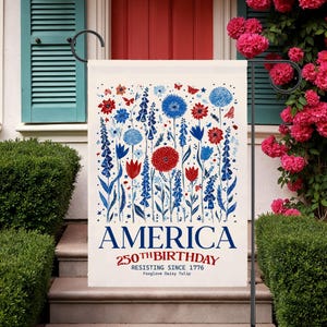 Garden Flag Patriotic America 250th Birthday Yard Decor, 4th of July Outdoor Decoration, 250th Independence Anniversary Banner