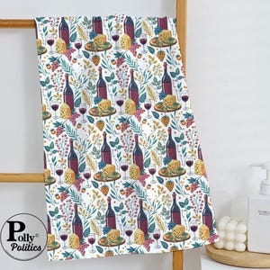 Subtle F Trump Wine And Cheese Hand Towel, Anti Trump design for Kitchen Towel, FDT Bathroom Decor, Gift, F*ck Trump Protest, Resistance