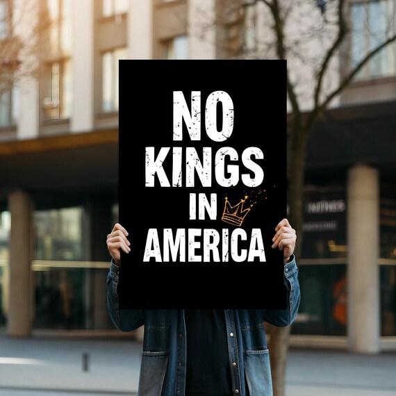 Hofschild 'No Kings In America' 30,5 X 45,7 Cm – Doppelseitig, Wetterfest & Mit Metallpfahl