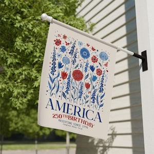 America 250th Birthday Flag, Patriotic Garden Flag, Outdoor Decoration, Anniversary Celebration Banner, Stars and Stripes Decor