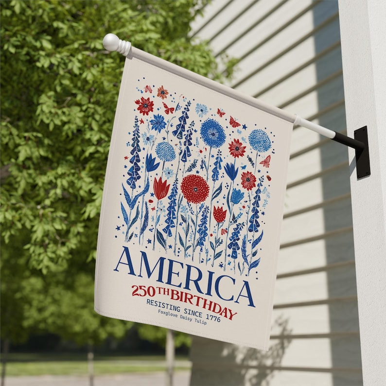 America 250th Birthday Flag, Patriotic Garden Flag, Outdoor Decoration, Anniversary Celebration Banner, Stars and Stripes Decor