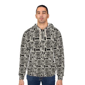 Anti Surveillance Unisex Hoodie, QR Code Protest Pullover Sweatshirt, Facial Recognition Activist Apparel, Privacy Rights Jumper, Protester image 6
