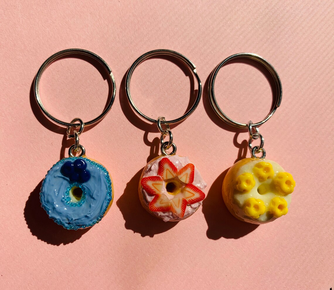 Donut Keychains Etsy