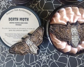 Death Moth Whipped Foaming Sugar Scrub: Patchouli Scent, It Puts The Scrub On It's Skin Or Else It Gets Dry Patches Again