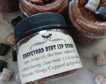 Graveyard Dirt Lip Scrub: Dulce De Leche (Caramel) and Chocolate for Glamour Ghouls