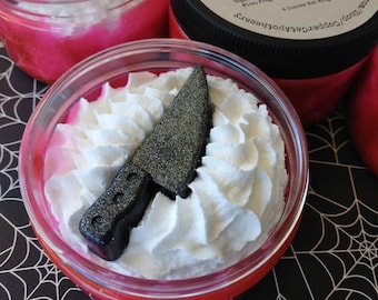 Blood Of My Enemies: Black Absinthe Whipped Foaming Sugar Scrub with Soap Knife