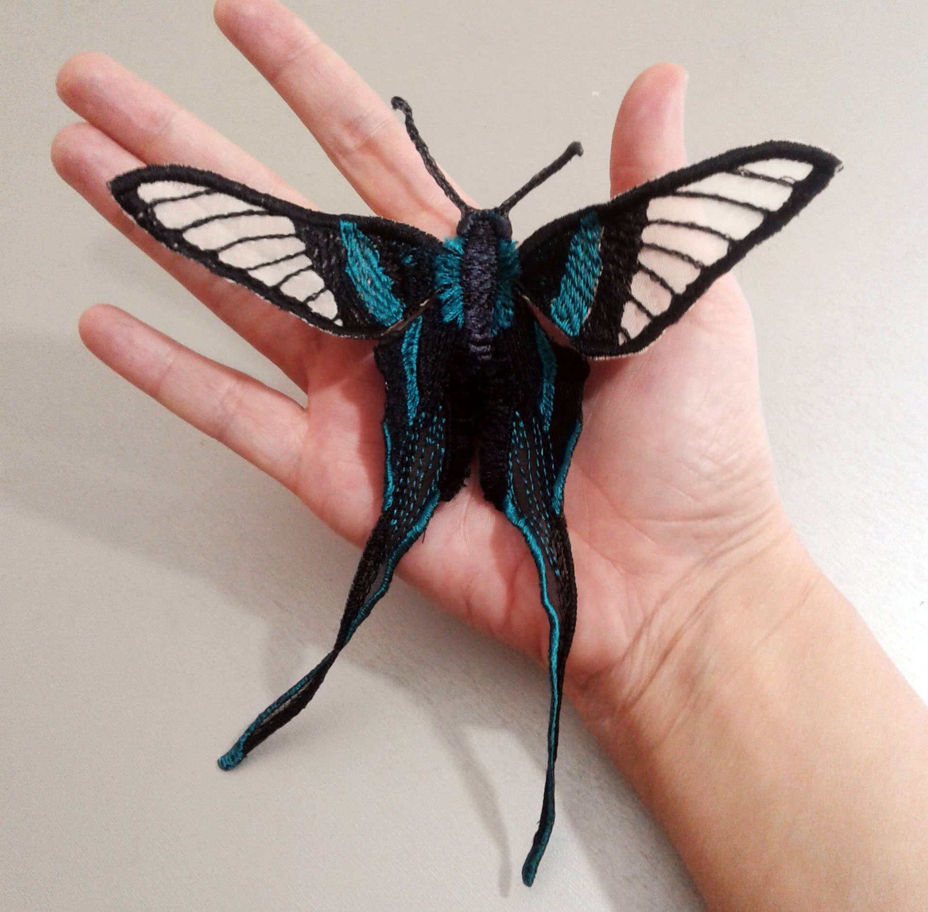 Moks168(p) Black Green Butterfly Embroidered Patch - Etsy
