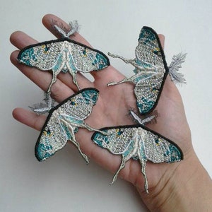 Moks128(p) set of 4 pieces patch, Luna Moth Wing patch Insect