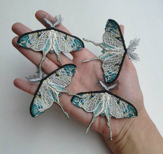 EmbroideryMoks Butterfly Luna Moth Wing Insect Embroidered Patch
