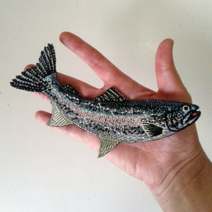 moks178(p) Fish Patch / Sew On Embroidery - Patch for Jackets - Embroidered Patch Art