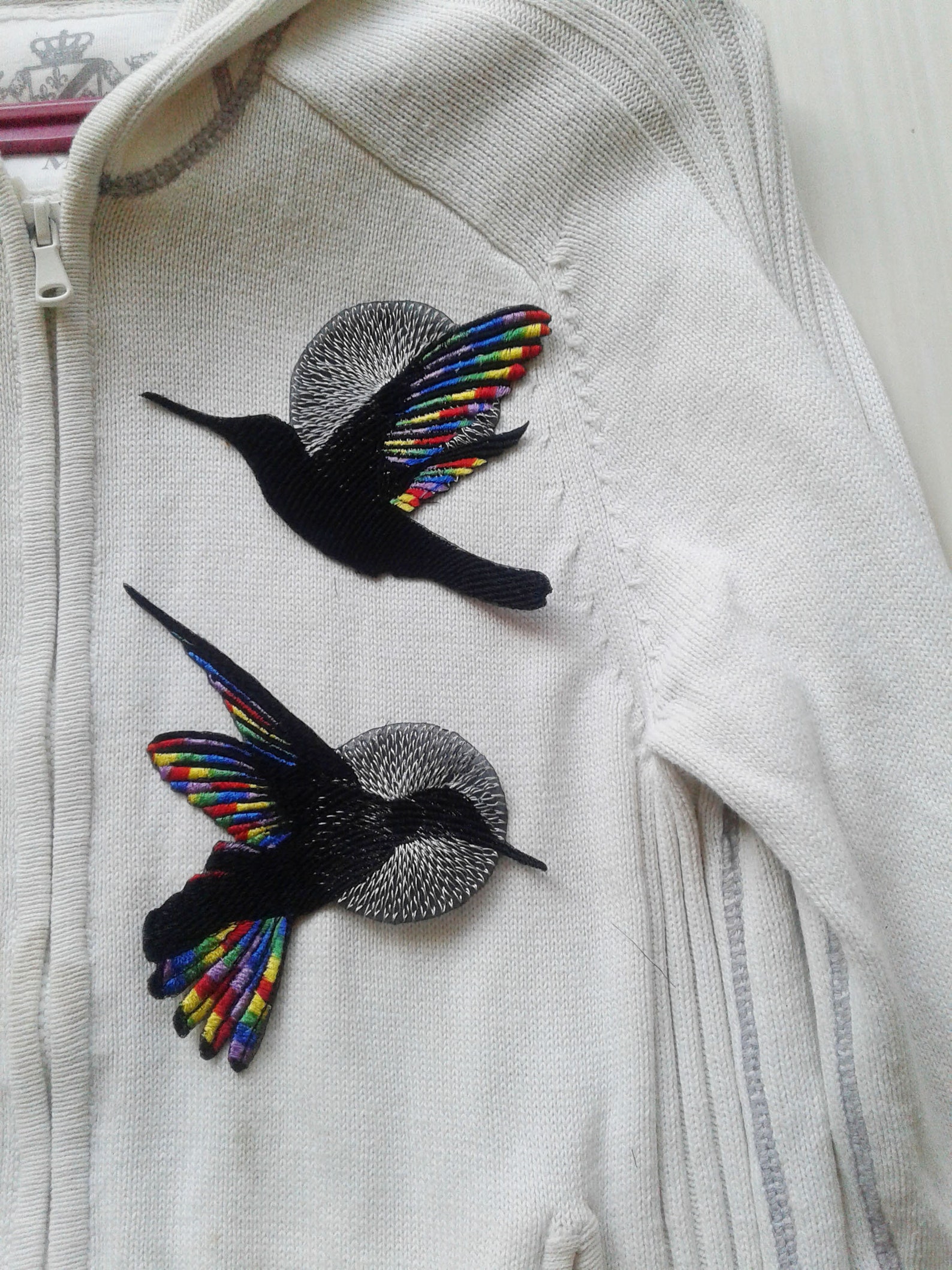 Moks232p Pair Patch Birds Hummingbirds Embroidered Patches - Etsy