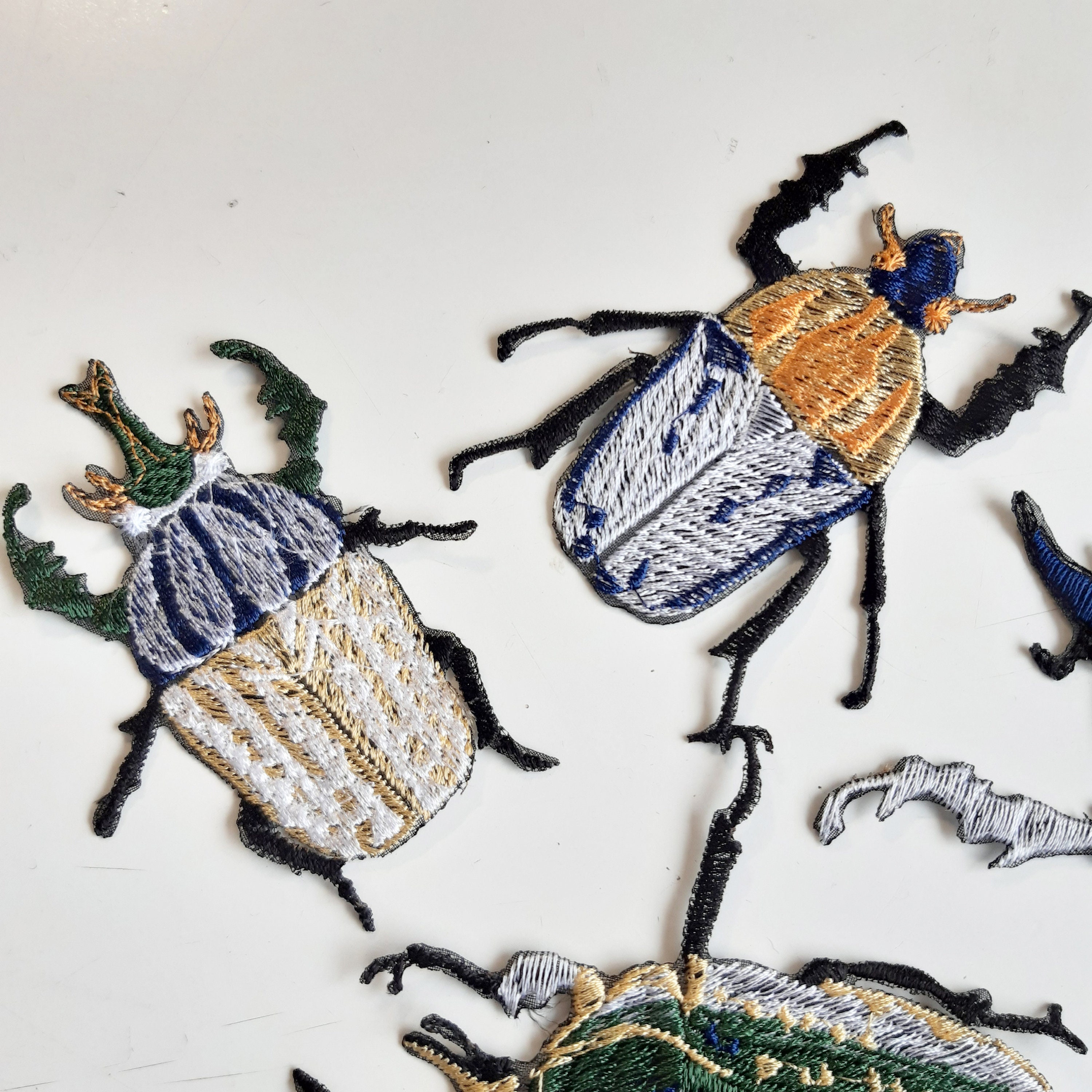 Moks629 Set Bugs Embroidered Patch, Insect Patch Wildlife, Giant Flower ...