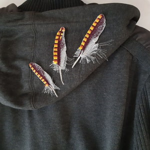 Moks272(p) juego de parches de plumas, parche bordado