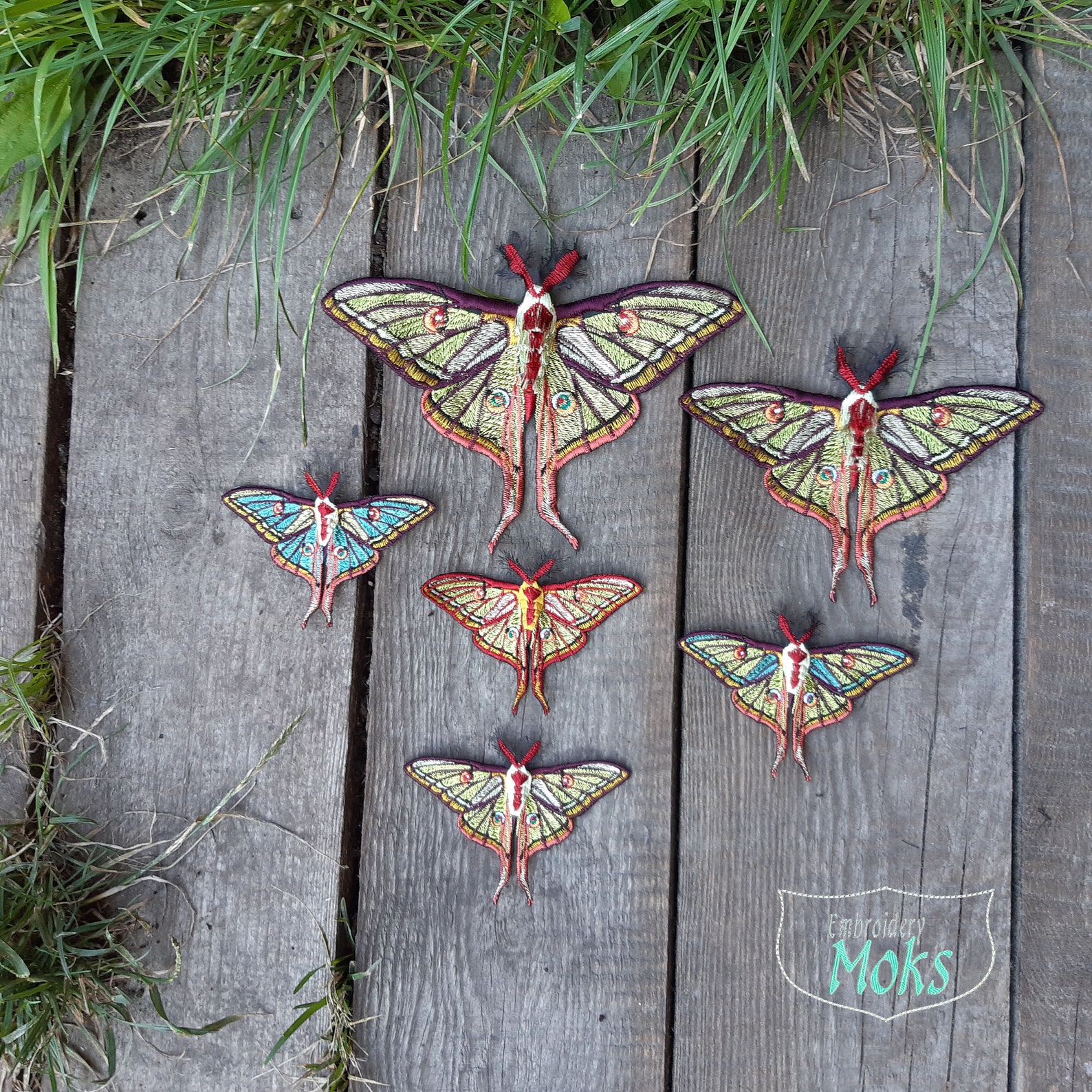 Moks371p Moth Embroidery Patch Spanish Moon Moth - Etsy