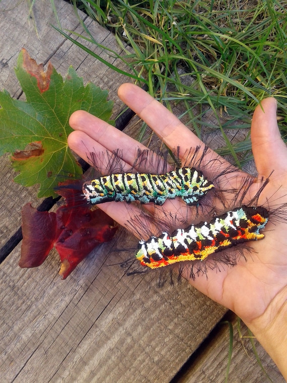 Moks260p Caterpillars Embroidered Patch Set of 2 Pieces Etsy
