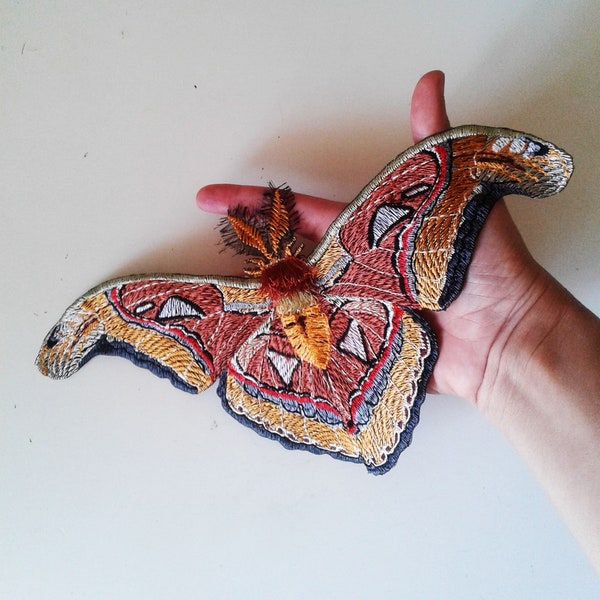moks220(p) large embroidered patch - atlas moth