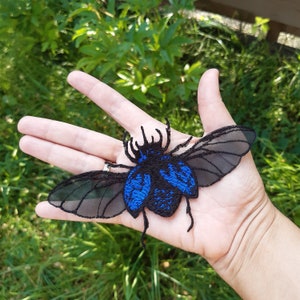 Moks490 Bug Patch, Insect Embroidered Patch, Sew on Applique, Patches for Jackets