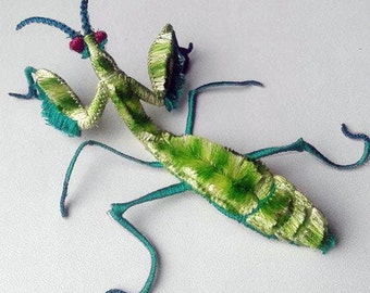 Moks20(p) Velvet mantis Insect Embroidery Patch