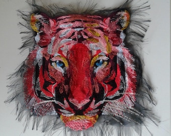 moks235(p) red tiger large embroidered patch