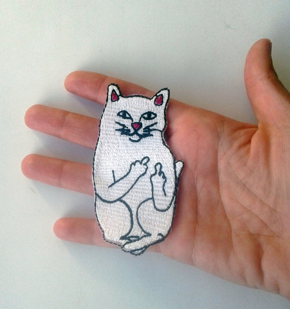 Gatto Che Fa Il Dito Medio Toppa ricamata Darkside2p dito medio gatto faccio quello che | Etsy