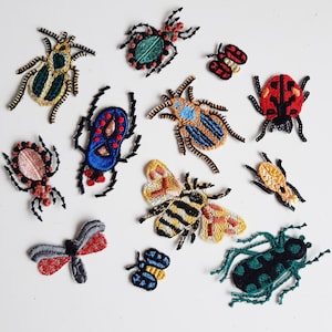 Moks627 Borduur insectenpatch, set van 12 stuks opnaaiende insectenpatch