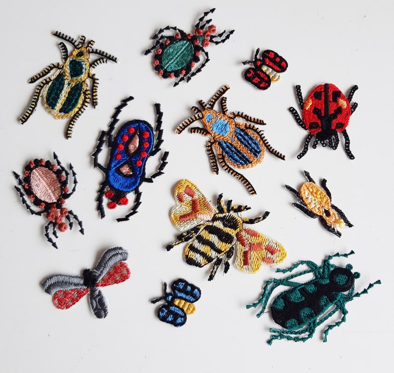 Bug Patchwork Moks627 Embroider Bugs Patch, Set 12 Pcs Sew on Insect Patch - Etsy