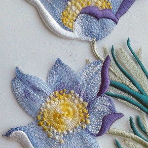 Moks28p Pasque-flower Embroidery Patches - Etsy