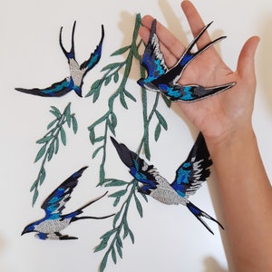 Moks327(p) Parche de pájaro - Juego de parches bordados