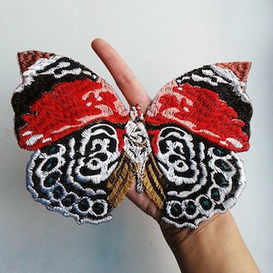 Moks107(p) Butterfly 88 Diaethria anna (big) Insect Embroidered Patch
