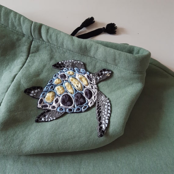Lot De 6 Écussons Thermocollants Tortue De Mer - 7,5 X 6,5 Cm - Couleurs Vives (Rouge, Bleu, Jaune) - Pour Vêtements, Sacs, Chapeaux DIY - 5