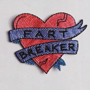 Moks41(p) fart breaker  Hear Embroidered patches