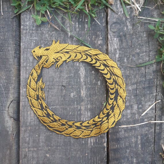 Moks528 Mythical Creature Ouroboros, Mythical World Serpent Embroidery Patch