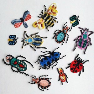 Moks13(p) Set 12 pieces Styled Bugs Insects Embroidery Patches Set