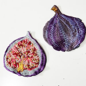 Moks638 Fig, Tropical Fruit, Subtropical Plant, Fig Tree set 2pcs Embroidery Patch