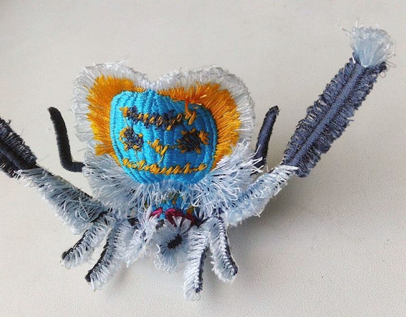 Moks67p Peacock Spider Maratus Volans Insect Embroidered Etsy