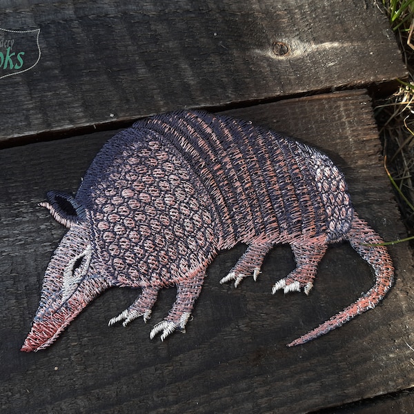 Parche de armadillo Moks(p)313 - Parche de historia natural - Parche bordado