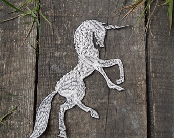 Moks547 Unicorn Horse Embroidered Patch, Mythological Animal, Fantasy Patch