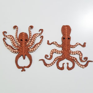 Moks621 Pair Octopus Embroidered Patches, Sew on Patch