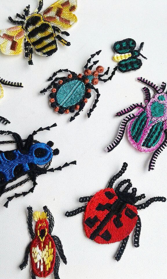 Moks13(p) Set 12 Pieces Styled Bugs Insects Embroidery Patches Set - Etsy
