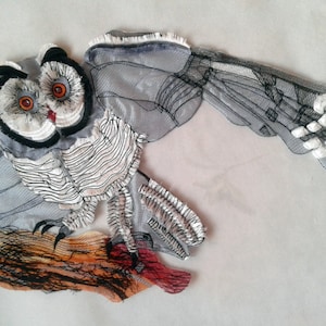 Moks14(p) Velvet owl Embroidery Patch