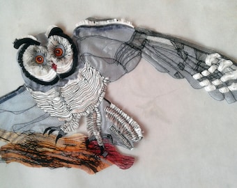 Moks14(p) Velvet owl Embroidery Patch
