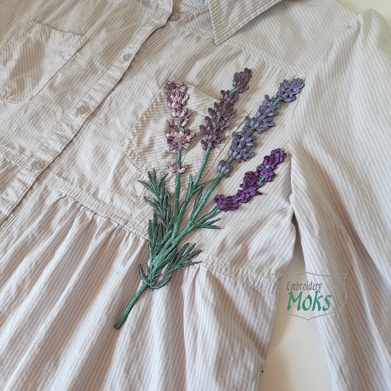 Moks357(p) Embroidered Patch Flower - Purple Lavender Patch - Etsy