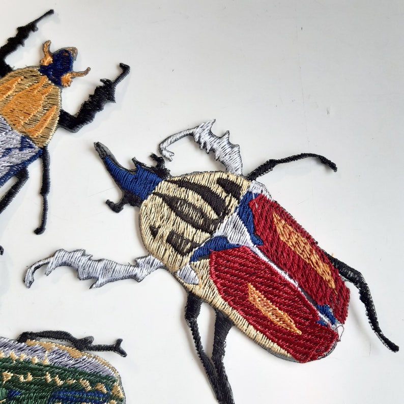 Bug Patchwork Moks629 Set Bugs Embroidered Patch, Insect Patch Wildlife, Giant Flower ...